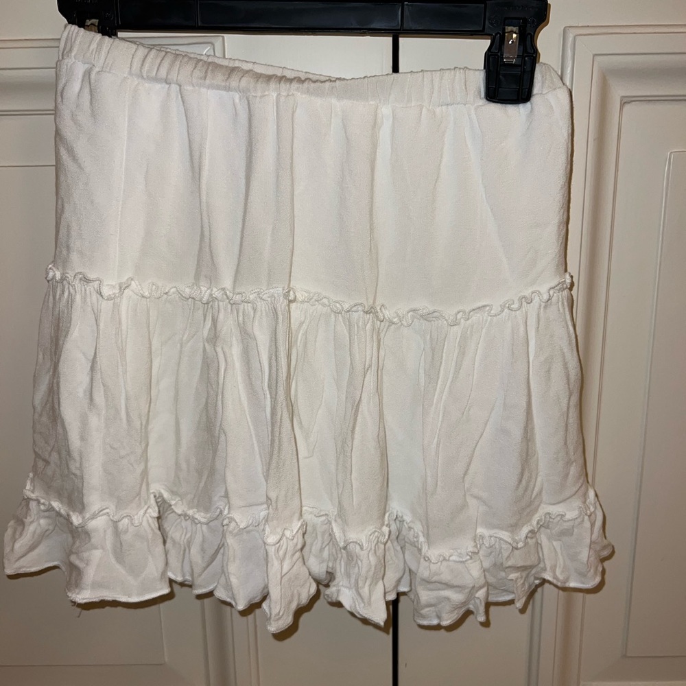 Princess Polly White Ruffle Mini Skirt